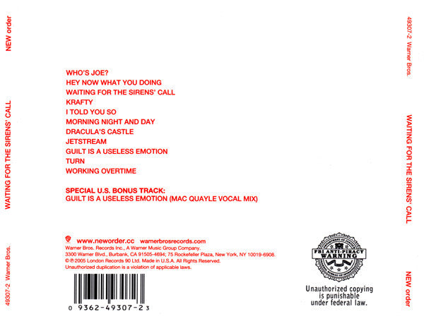 New Order : Waiting For The Sirens' Call (CD, Album)