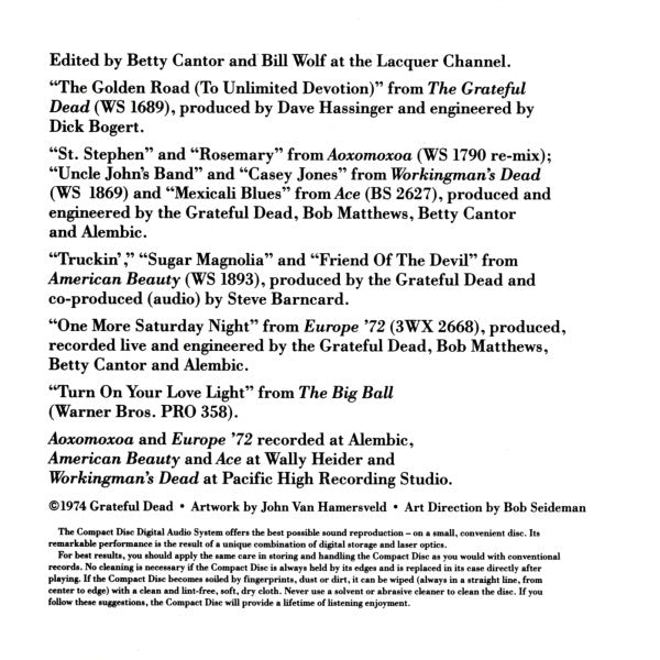 The Grateful Dead : The Best Of: Skeletons From The Closet (CD, Comp, RE, RM)