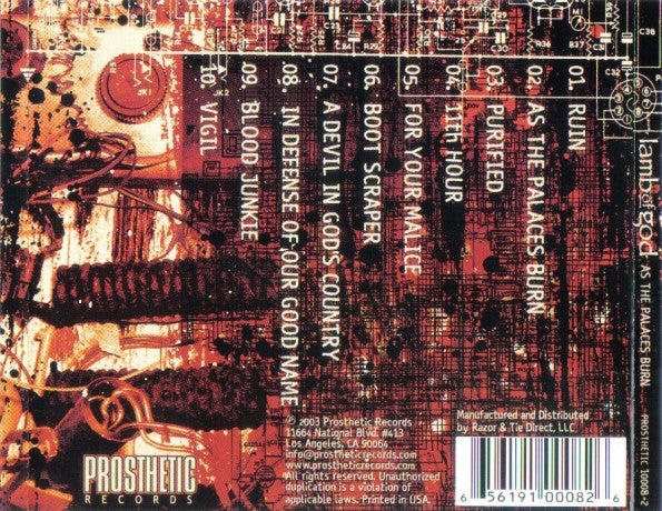 Lamb Of God : As The Palaces Burn (CD, Album)