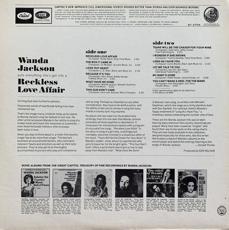 Wanda Jackson : Reckless Love Affair (LP, Album)