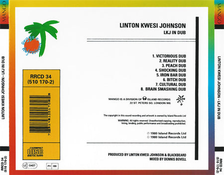 Linton Kwesi Johnson : LKJ In Dub (CD, Album, RE, RP)