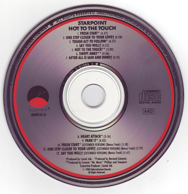 Starpoint : Hot To The Touch (CD, Album)