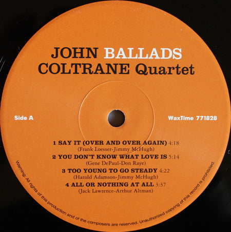 John Coltrane Quartet* : Ballads (LP, Album, Ltd, RE, RM, 180)