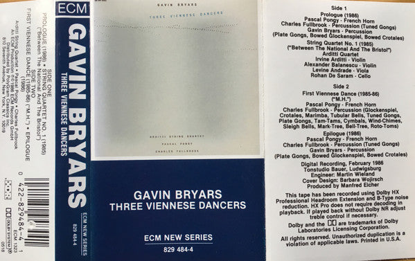 Gavin Bryars : Three Viennese Dancers (Cass, Album)