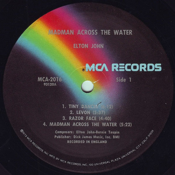 Elton John : Madman Across The Water (LP, Album, RE, Gat)