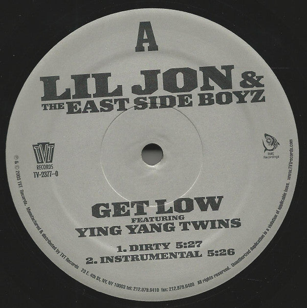 Lil' Jon & The East Side Boyz : Get Low (12")
