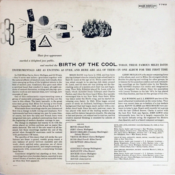 Miles Davis : Birth Of The Cool (LP, Album, Comp, Mono, Scr)