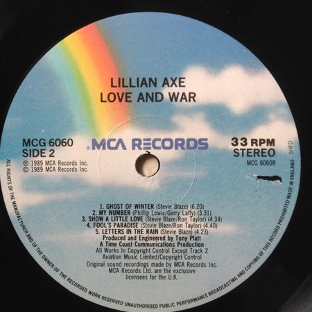 Lillian Axe : Love + War (LP, Album)