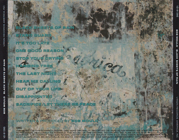 Bob Mould : Black Sheets Of Rain (CD, Album, Club, CRC)
