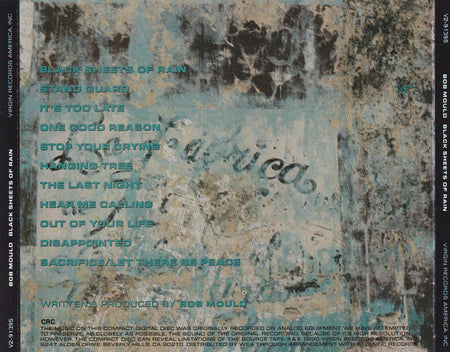 Bob Mould : Black Sheets Of Rain (CD, Album, Club, CRC)
