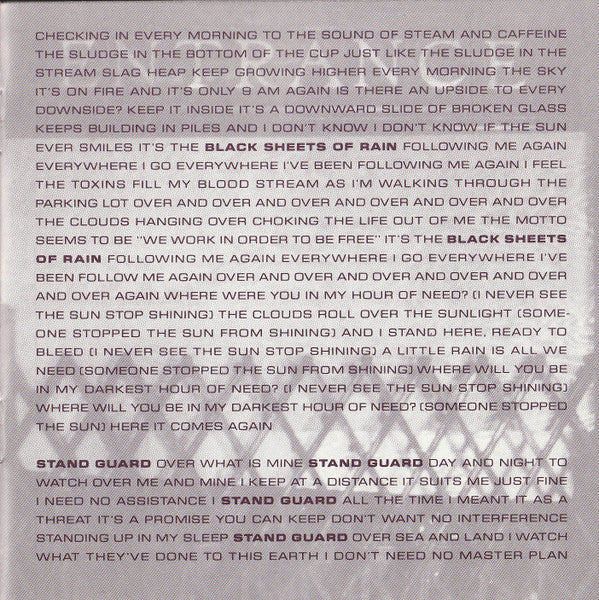 Bob Mould : Black Sheets Of Rain (CD, Album, Club, CRC)