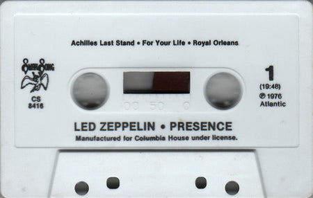 Led Zeppelin : Presence (Cass, Album, Club)