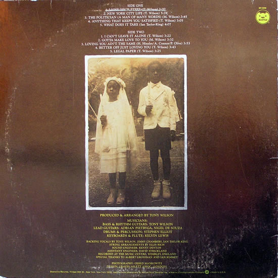 Tony Wilson (3) : I Like Your Style (LP, Album, Win)