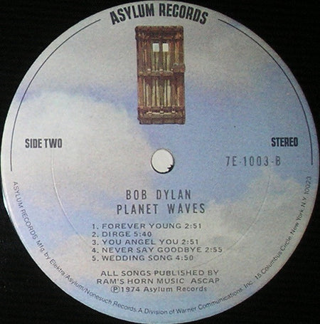 Bob Dylan : Planet Waves (LP, Album, Ter)