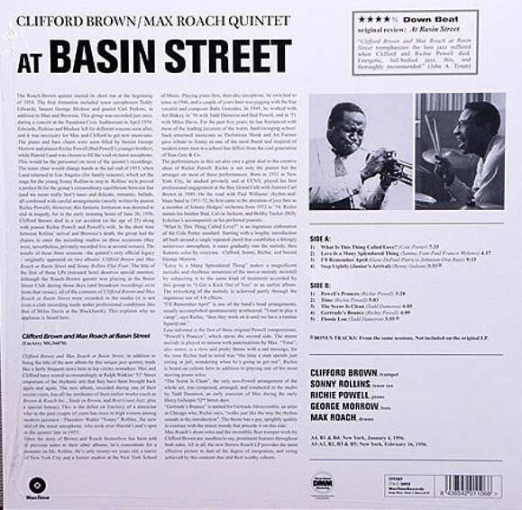 Clifford Brown And Max Roach : At Basin Street (LP, Album, RE, RM, 180)