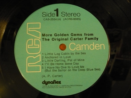 The Carter Family : More Golden  Gems From The Original Carter Family (LP, Album)