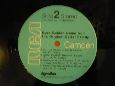 The Carter Family : More Golden  Gems From The Original Carter Family (LP, Album)