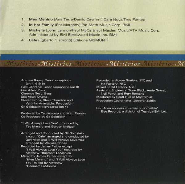 Wallace Roney : Mistérios (CD, Album)