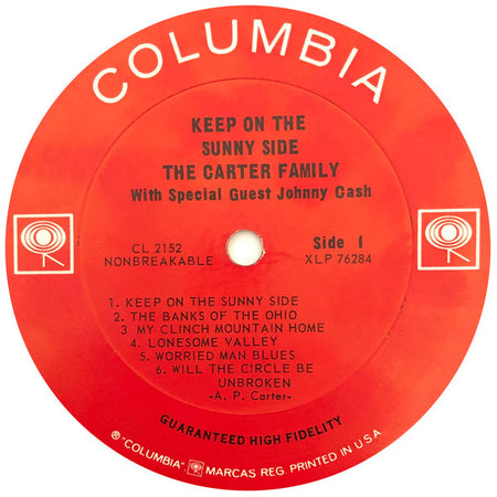 The Carter Family With Special Guest Johnny Cash : Keep On The Sunny Side (LP, Album, Mono, Ter)