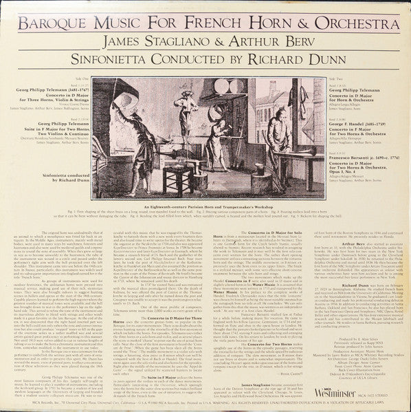 James Stagliano, Arthur Berv : Baroque Music For French Horn & Orchestra (LP)