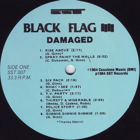 Black Flag : Damaged (LP, Album, RE, RP)