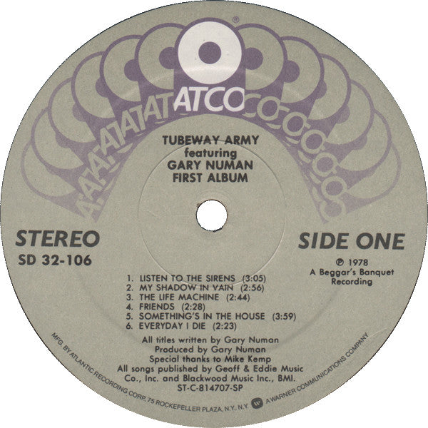 Tubeway Army Featuring Gary Numan : First Album (LP, Album, Spe)