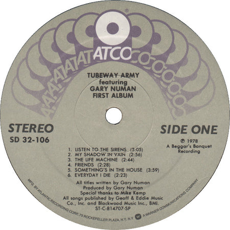 Tubeway Army Featuring Gary Numan : First Album (LP, Album, Spe)