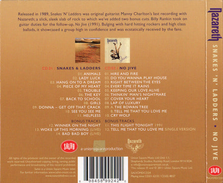 Nazareth (2) : Snakes 'N' Ladders / No Jive (2xCD, Album, Comp, RE, RM)