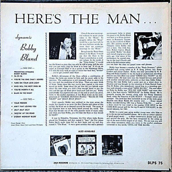 Bobby Bland : Here's The Man (LP, Album, RE, Pin)