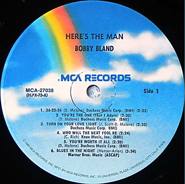 Bobby Bland : Here's The Man (LP, Album, RE, Pin)