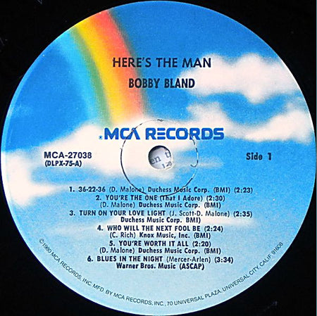 Bobby Bland : Here's The Man (LP, Album, RE, Pin)