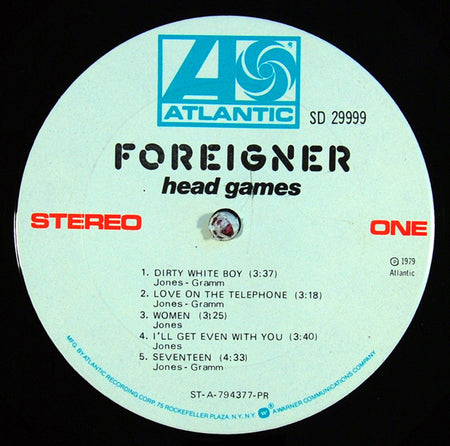 Foreigner : Head Games (LP, Album, Club, San)