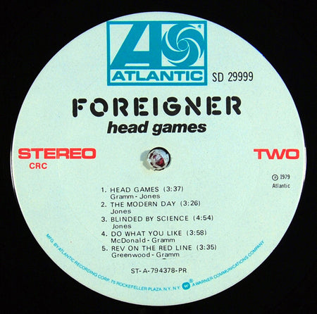 Foreigner : Head Games (LP, Album, Club, San)