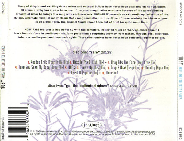 Moby : Rare: The Collected B-Sides (1989-1993) (CD, Comp, RE + CD, Mixed, RE)