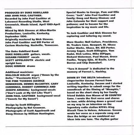 The Duke Robillard Band Featuring Susann Forrest : Turn It Around (CD, Album)