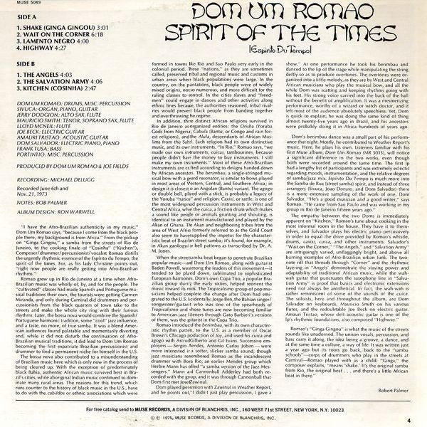 Dom Um Romao : Spirit Of The Times (Espirito Du Tempo) (LP, Album, Promo)