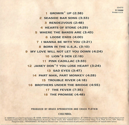 Bruce Springsteen : 18 Tracks (HDCD, Album, Comp, Club)