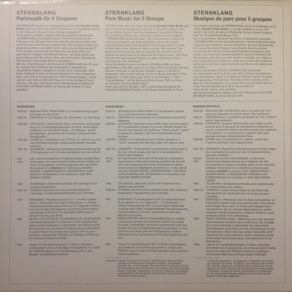 Karlheinz Stockhausen : Sternklang (2xLP)