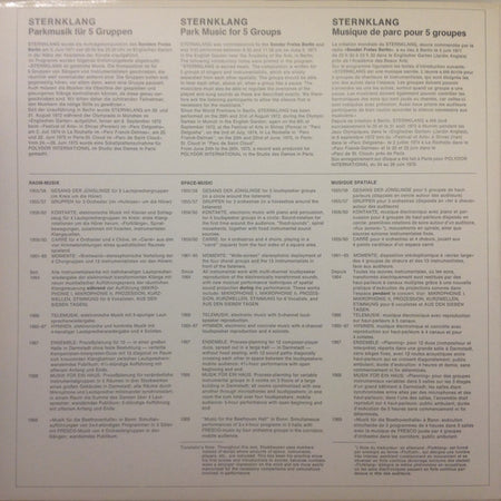 Karlheinz Stockhausen : Sternklang (2xLP)