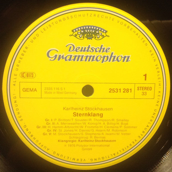 Karlheinz Stockhausen : Sternklang (2xLP)