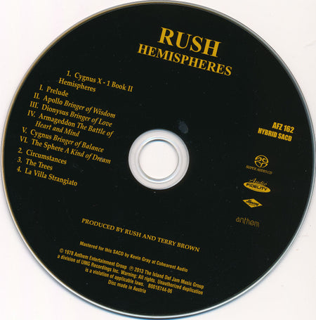 Rush : Hemispheres (SACD, Hybrid, Album, Ltd, Num, RE)