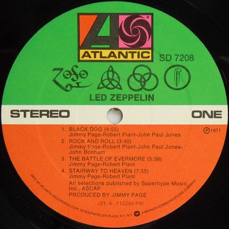 Led Zeppelin : Untitled (LP, Album, RP, Pre)