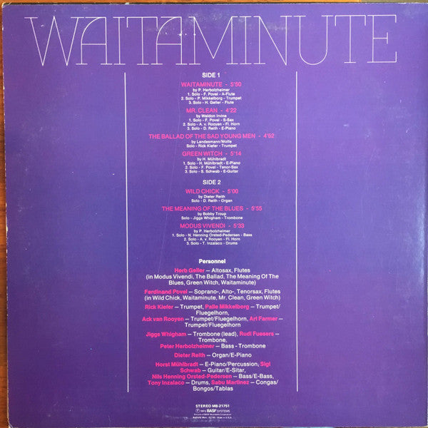 Rhythm Combination & Brass* Leader: Peter Herbolzheimer : Waitaminute (LP, Album)