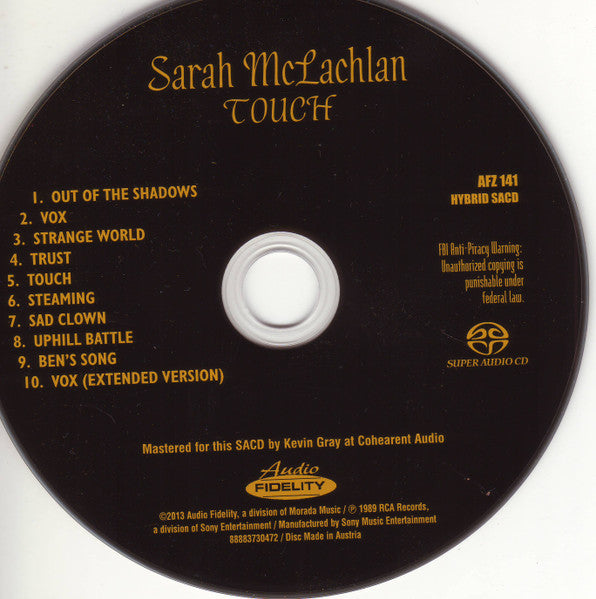 Sarah McLachlan : Touch (SACD, Hybrid, Album, Ltd, Num, RM)