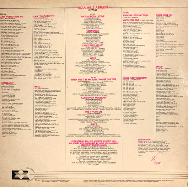 Viola Wills Ashmun* : Space (LP, Album)