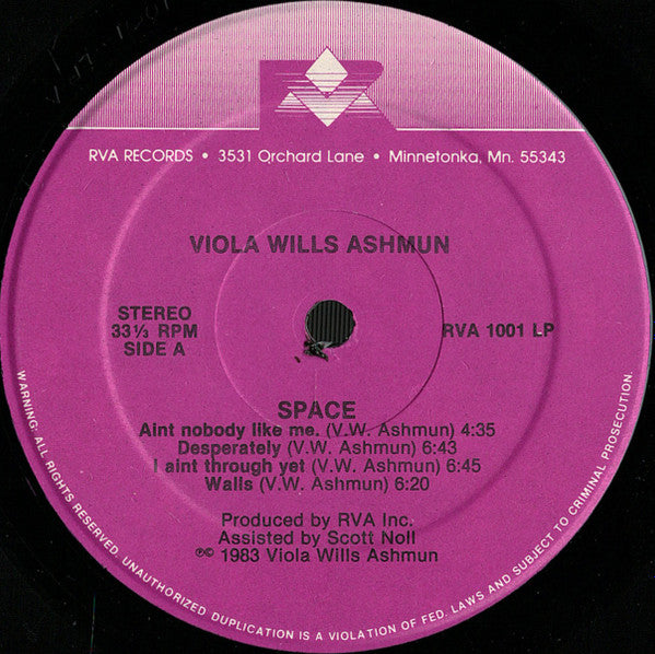 Viola Wills Ashmun* : Space (LP, Album)