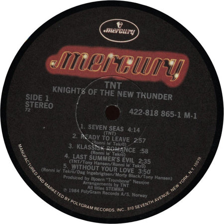 TNT (15) : Knights Of The New Thunder (LP, Album, 72 )