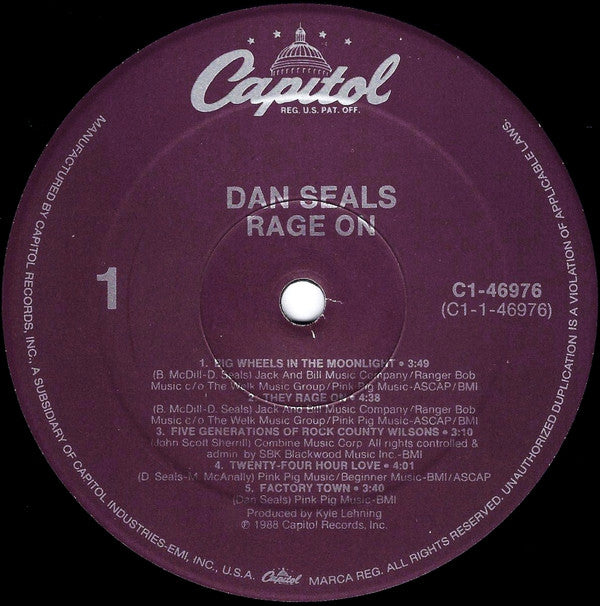 Dan Seals : Rage On (LP)