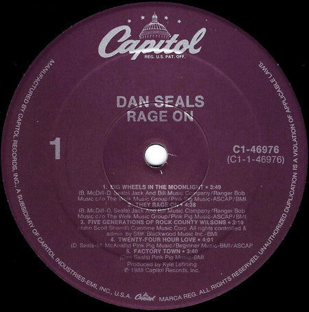Dan Seals : Rage On (LP)