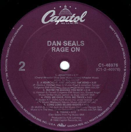 Dan Seals : Rage On (LP)